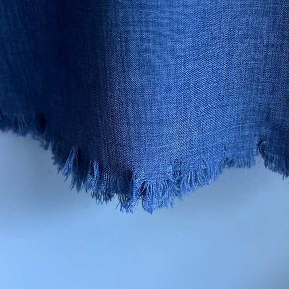 Umgee | Gauzy Raw Hem Blue Tunic Dress With Pockets Size Medium - Picture 10 of 11